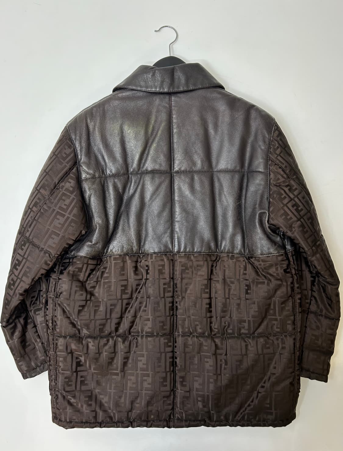 90s Fendi 펜디 브라운 레더 주카 자켓 상품이미지5