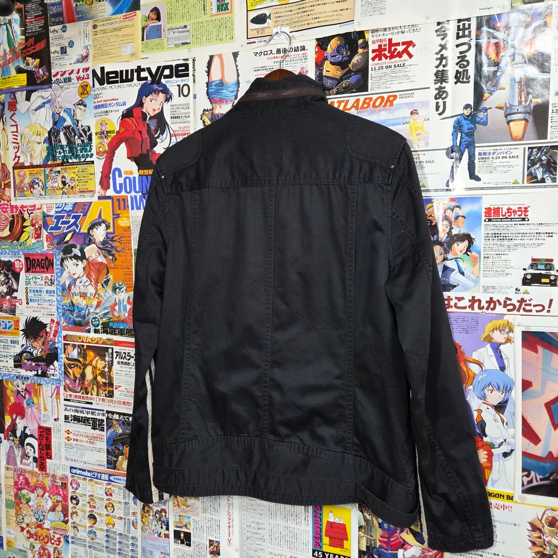 JPN 블랙 사이드 라인 바이커 무드 코튼 자켓 상품이미지6