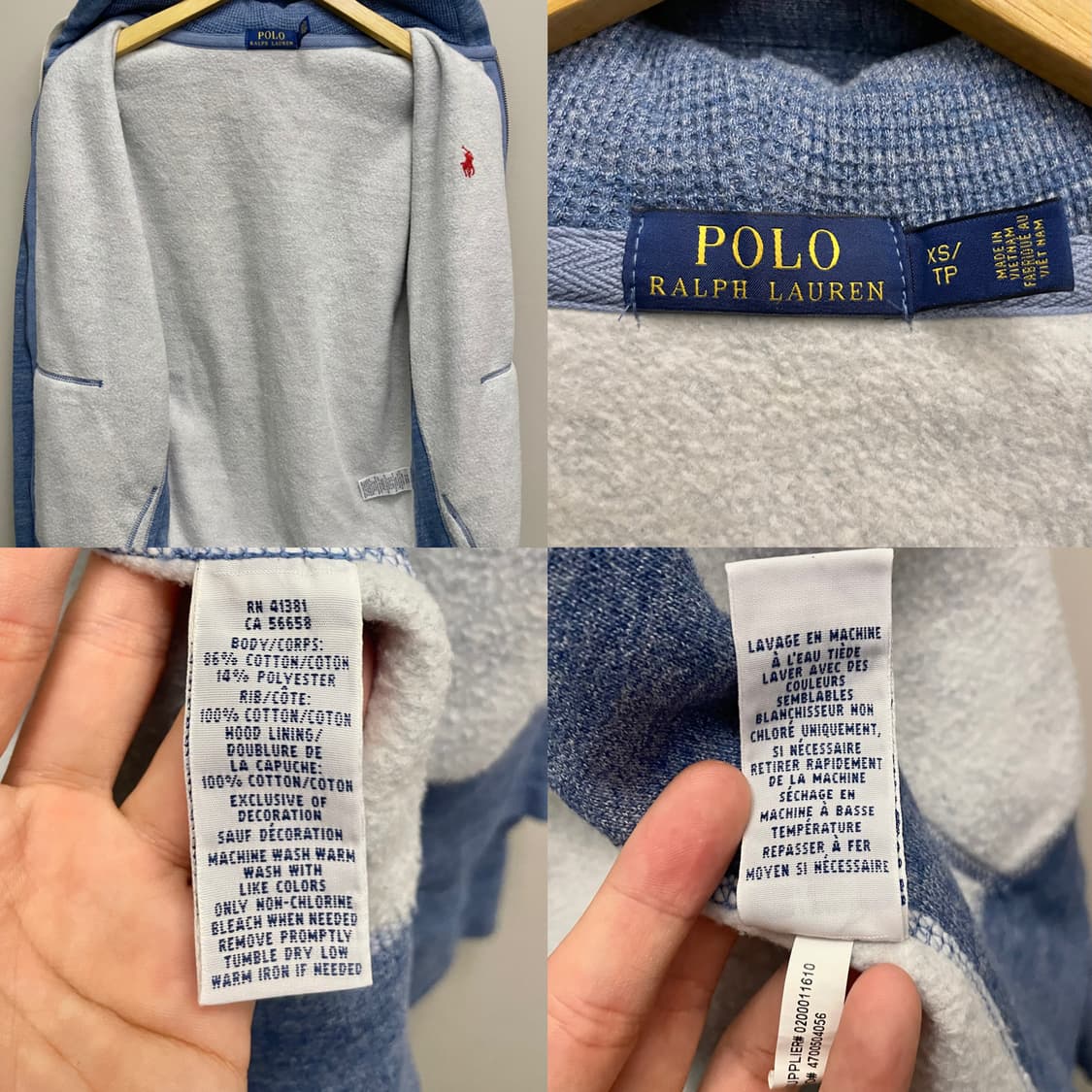 (XS)POLO 폴로랄프로렌 코튼 기모 후드집업(폴로후드집업) 상품이미지10