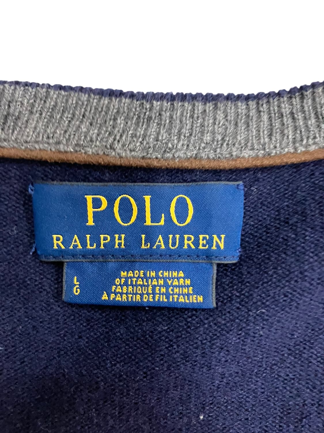 폴로 랄프로렌 네이비 V넥 니트 L 상품이미지3
