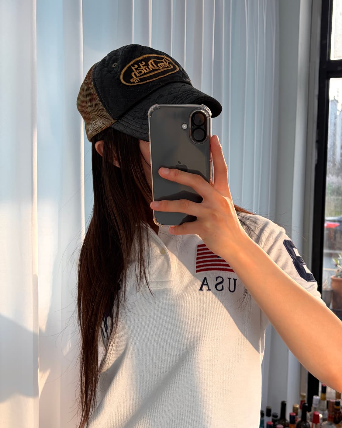 본더치 VonDutch 빈티지 레더 카모 메쉬 볼캡 모자 상품이미지1