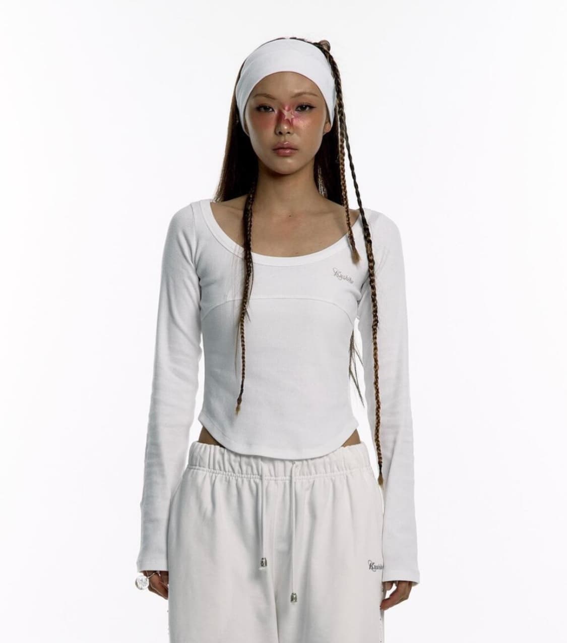 카시코 Monk Long Sleeve Top White 상품이미지2