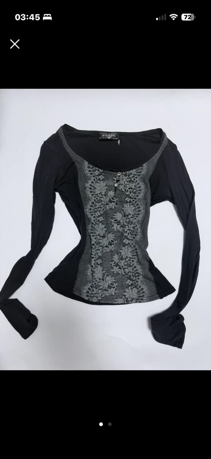 키스키스 고스 펑크 레이스 긴팔 티 상품이미지1