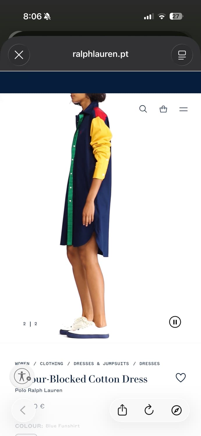 폴로 랄프로렌 컬러블록 셔츠 원피스 상품이미지4