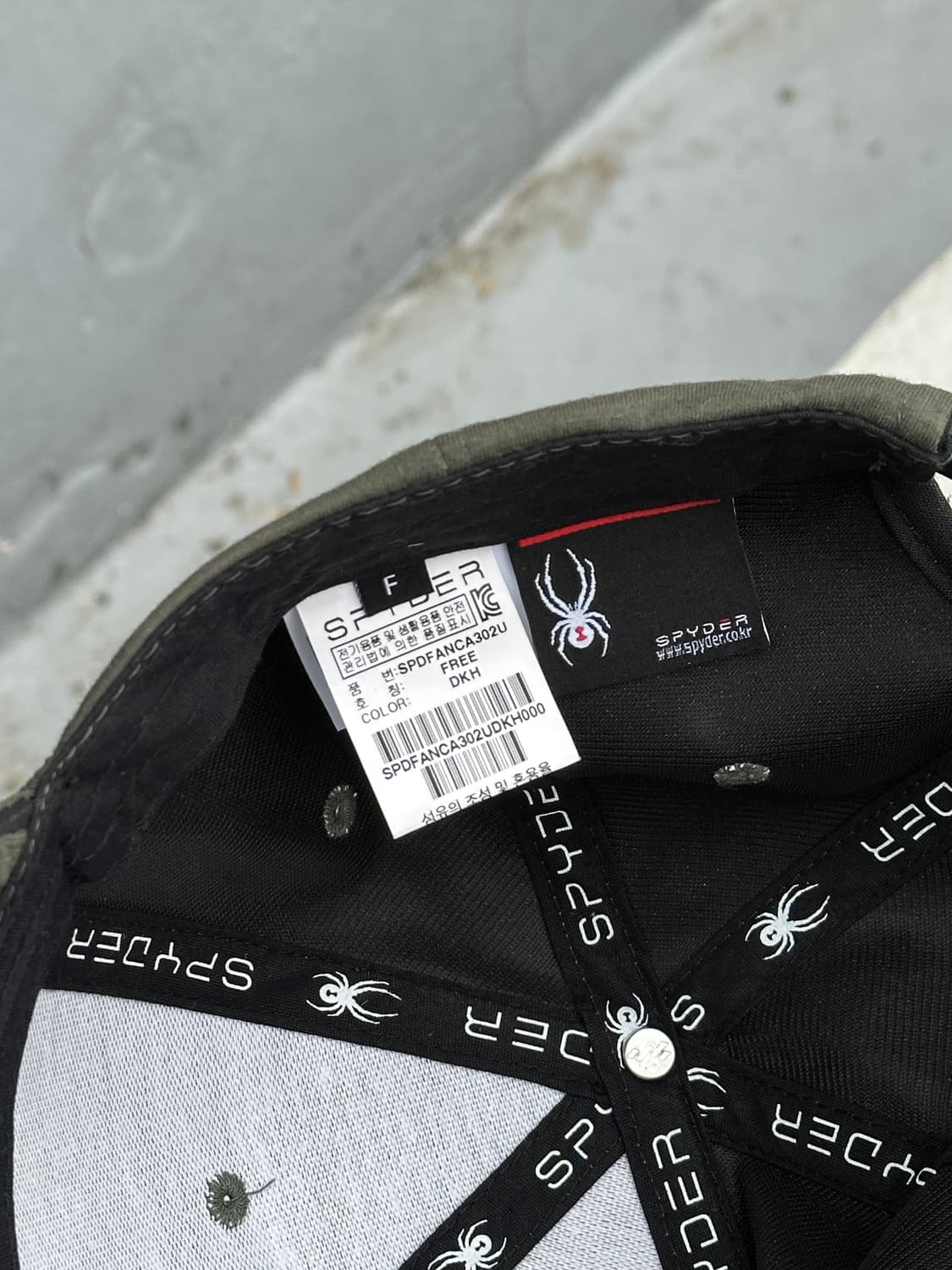 [F] 스파이더 로고 카키색 볼캡 모자 상품이미지7