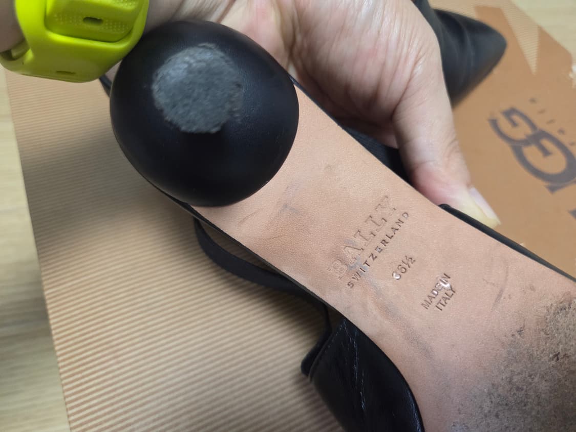 발리(Bally) 송아지 가죽 슬링백 펌프스 힐 샌들 상품이미지8