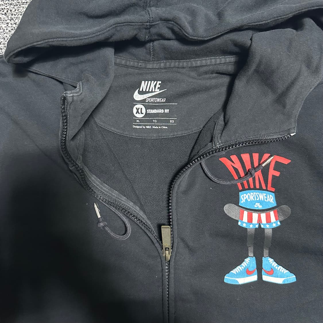 (XL) 나이키 블랙 후드집업 상품이미지2