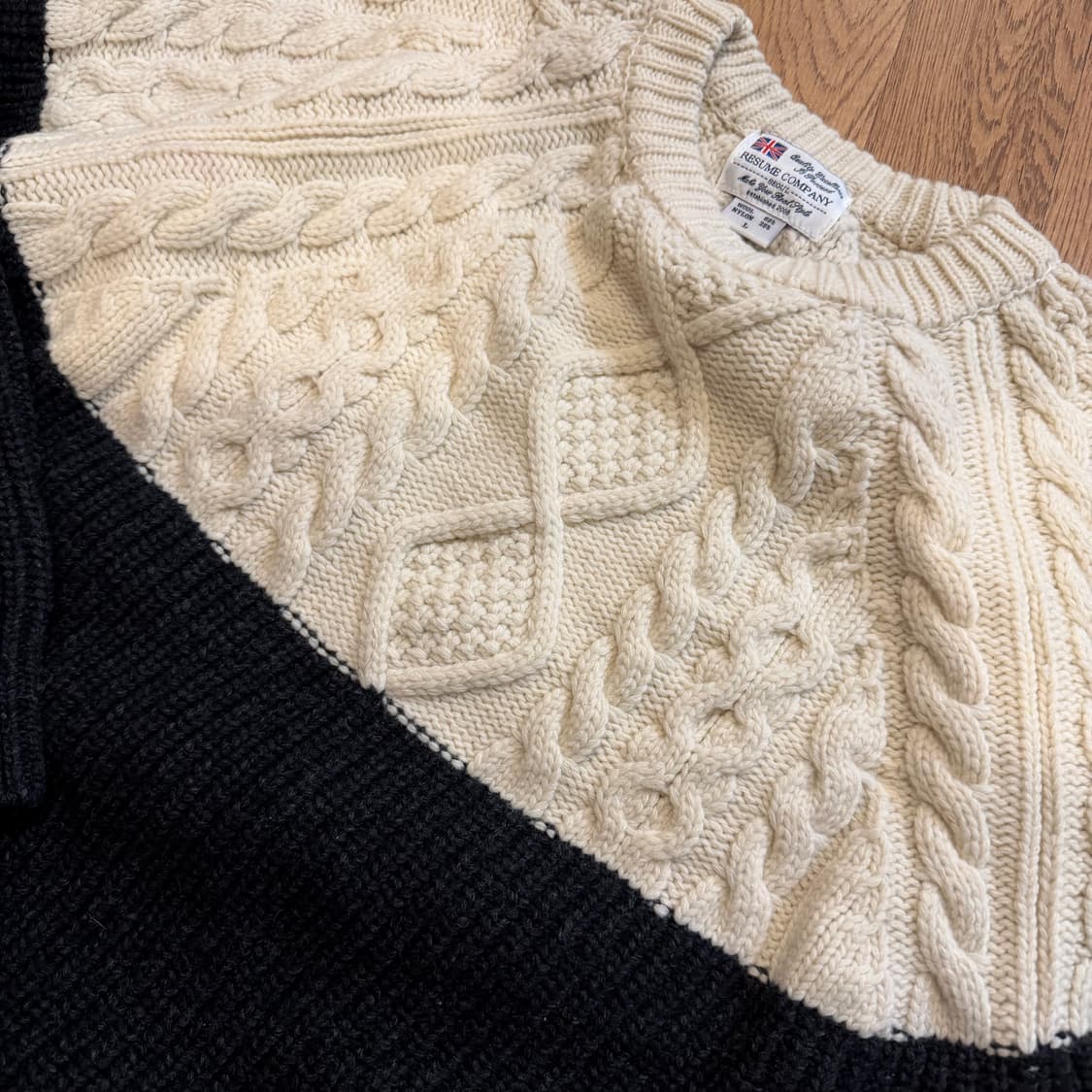 RESUME COMPANY 컬러블럭 꽈배기 니트 상품이미지3