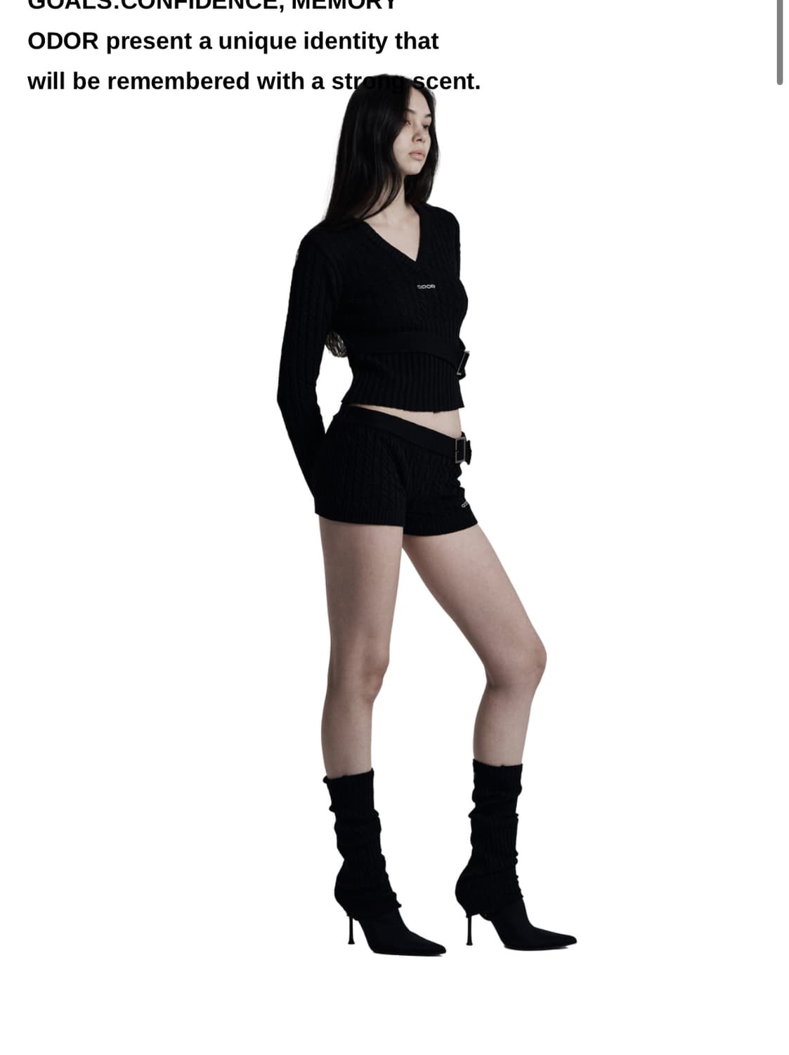 구매) 오도어 니트 탑 Twis knit top in black 상품이미지1