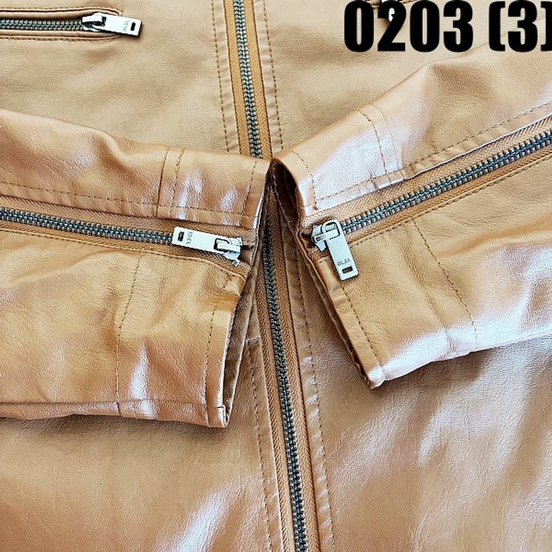 [실측확인] 빈티지 브라운 레더 라이더 가죽 자켓 상품이미지3