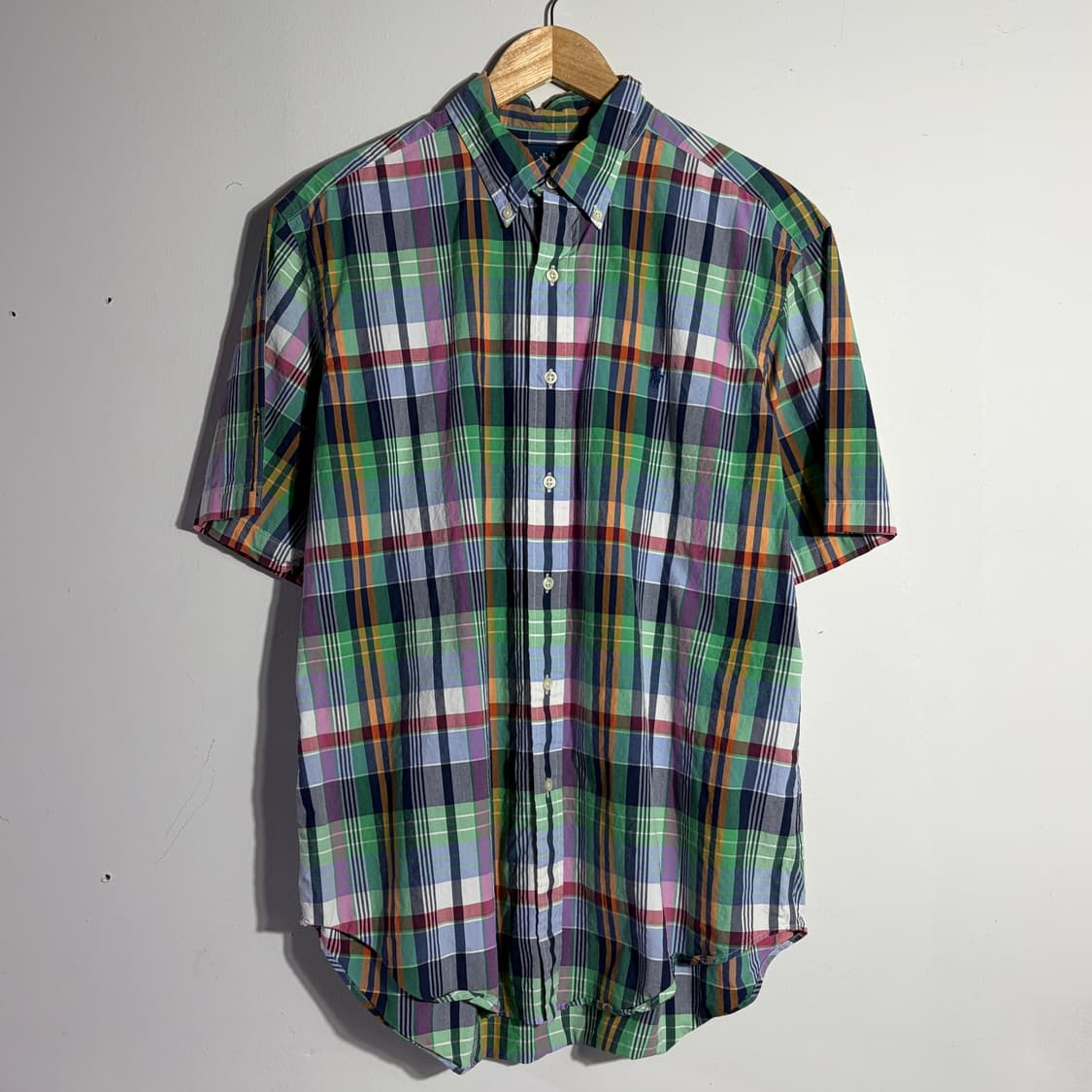 폴로 랄프로렌 빈티지 멀티 컬러 체크 반팔 셔츠 (무료배송) 상품이미지1