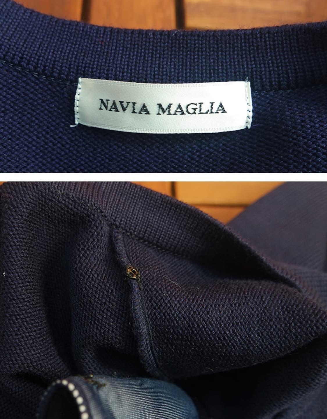 navia maglia  울100%네이비 크롭 니트자켓 상품이미지8