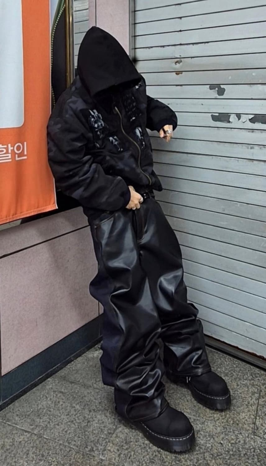 에모스탠스클럽 레더 하프 데님 인디고 상품이미지1