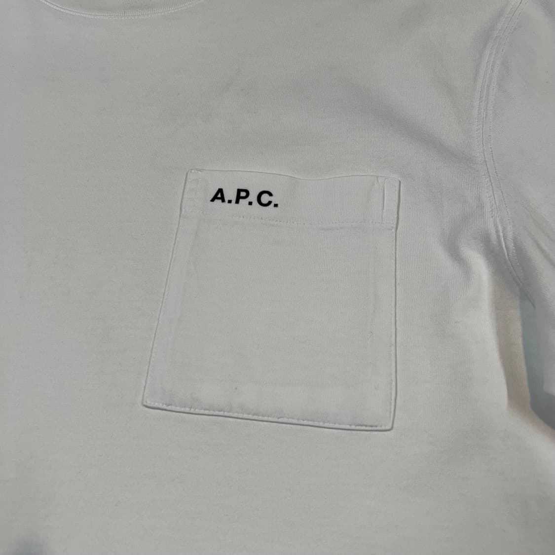 XXL) 아페쎄 A.P.C. 화이트 포켓 반팔 티셔츠 상품이미지3