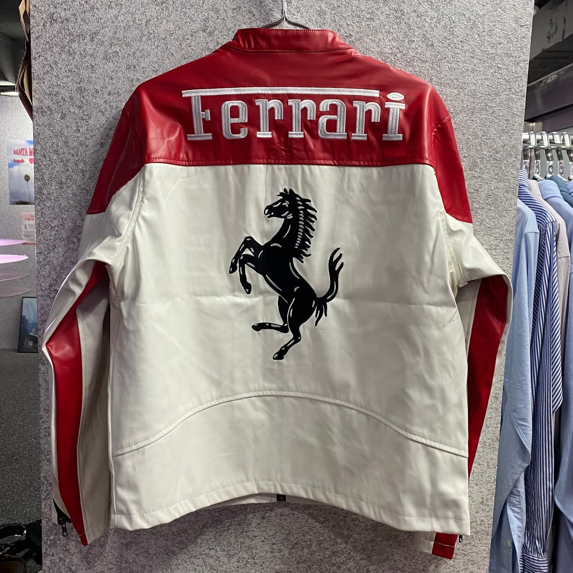 페라리 F1 자수로고 레드 레더자켓 B3619 상품이미지6