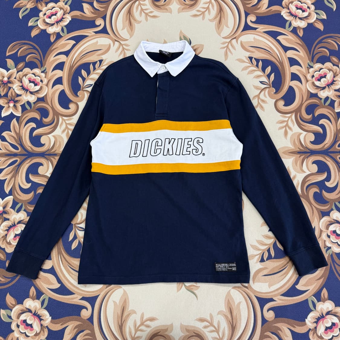 (M)디키즈 DICKIES 스펠아웃 럭비티셔츠(네이비) 상품이미지1