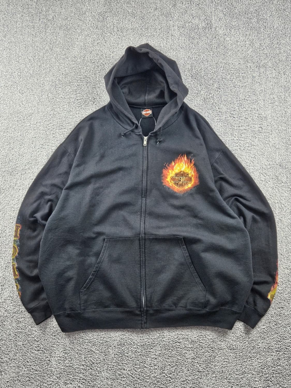 할리데이비슨 캐나다 엘버타 플레임 후드 집업 (2XL추정) / 10933 상품이미지2