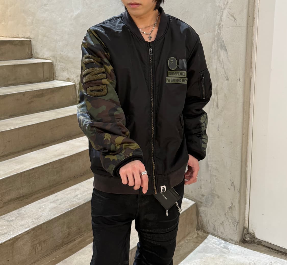 17AW 베이프 x 언디핏 카모 슬리브 MA-1 봄버 자켓 상품이미지1