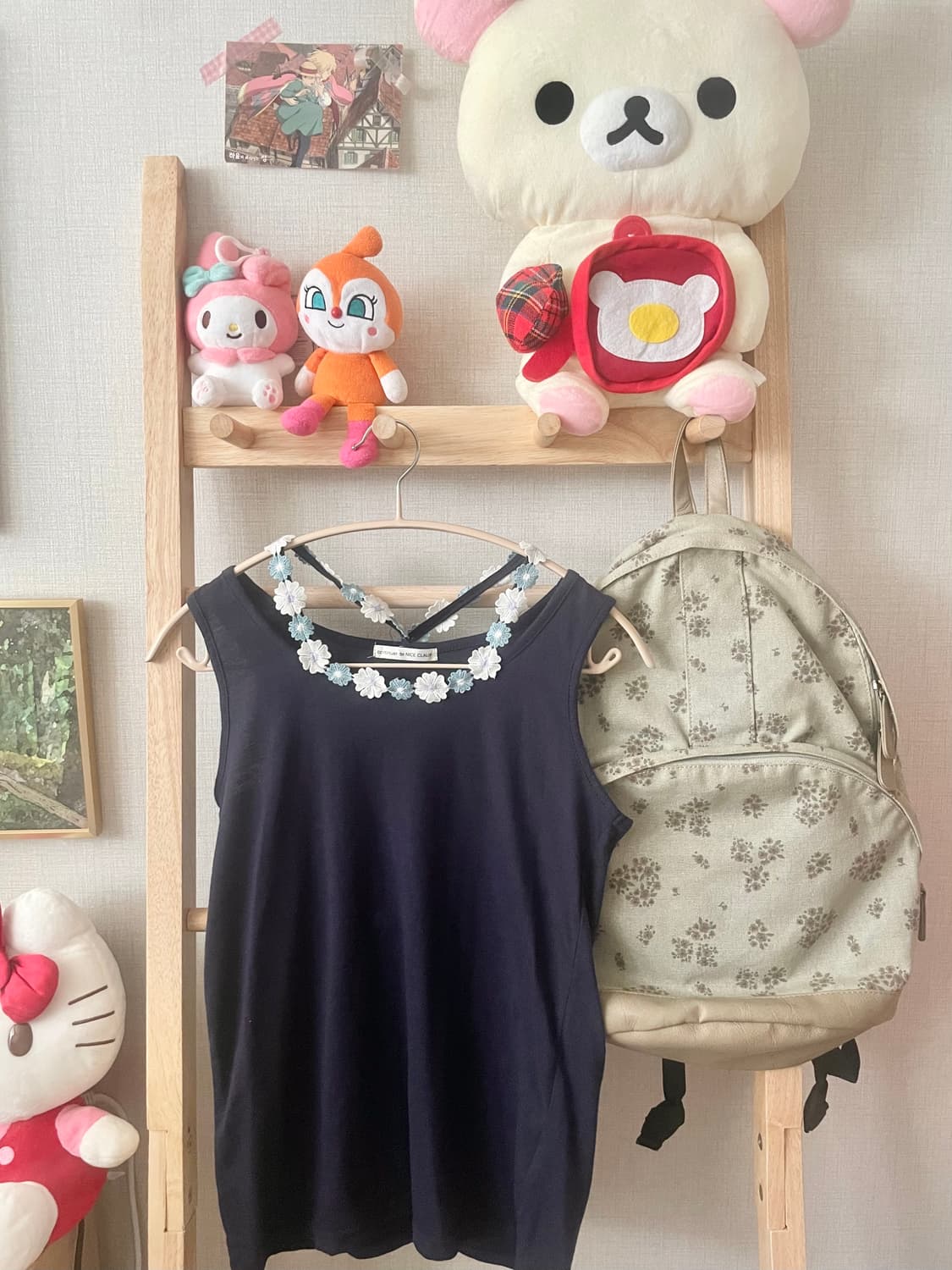 모리걸 빈티지 꽃자수 슬리브리스 🌸💙🤍 상품이미지1