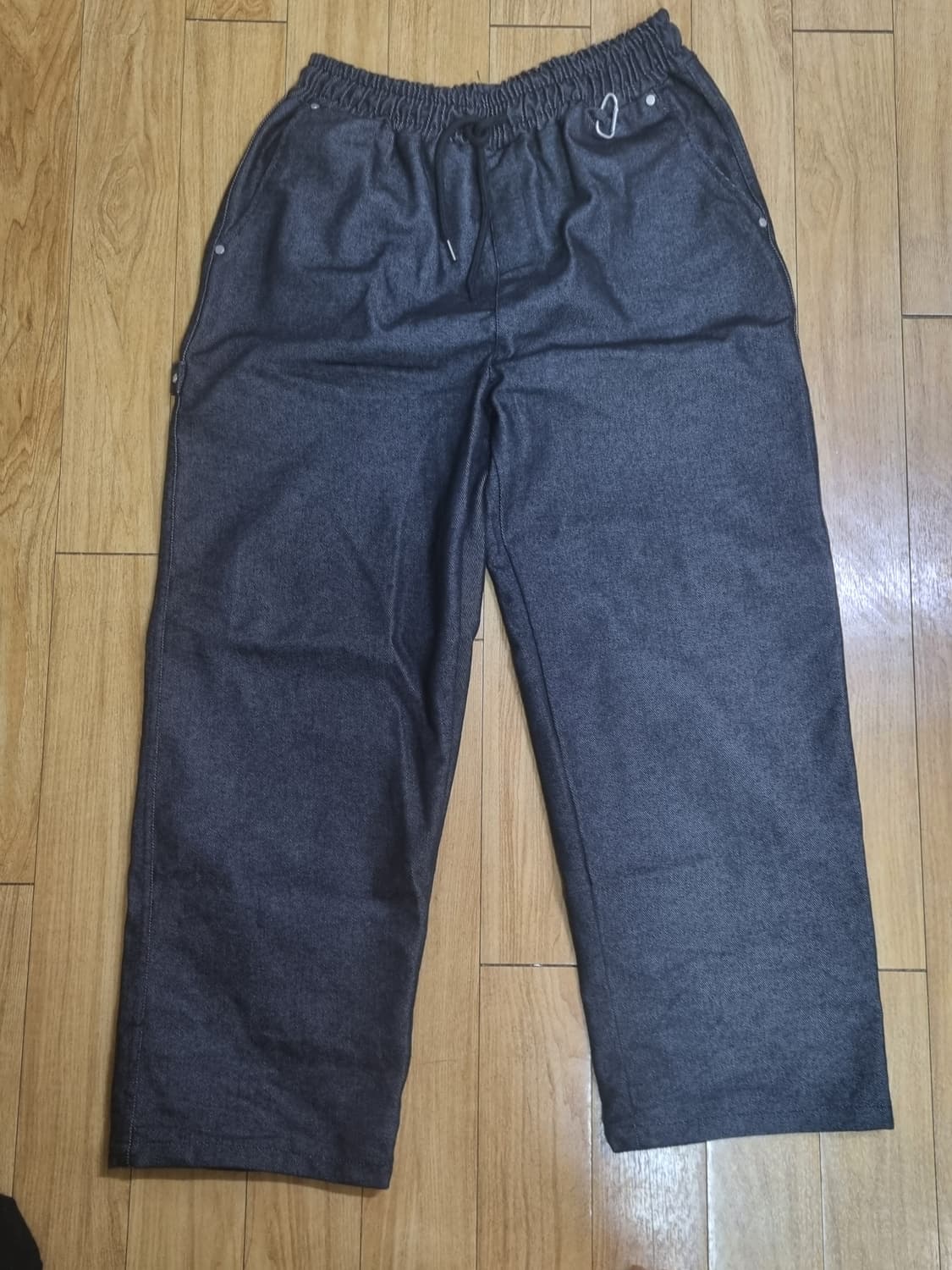 스트라이프 데님팬츠 그레이 상품이미지1