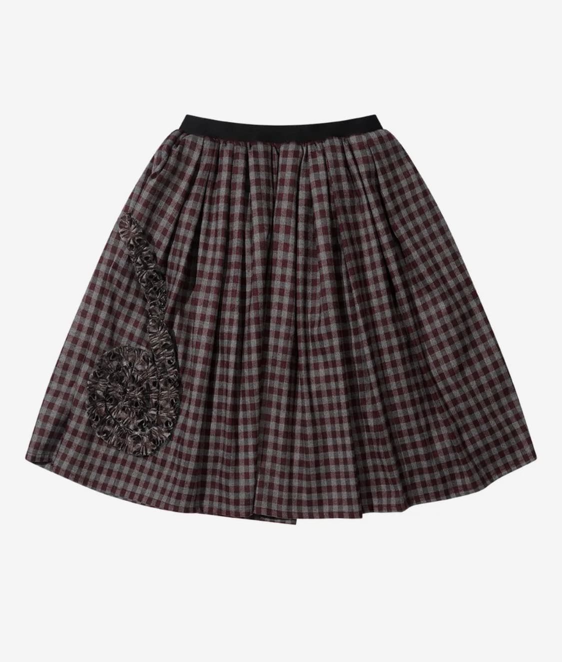 더뮤지엄비지터 프릴 체크 밴딩스커트  상품이미지1