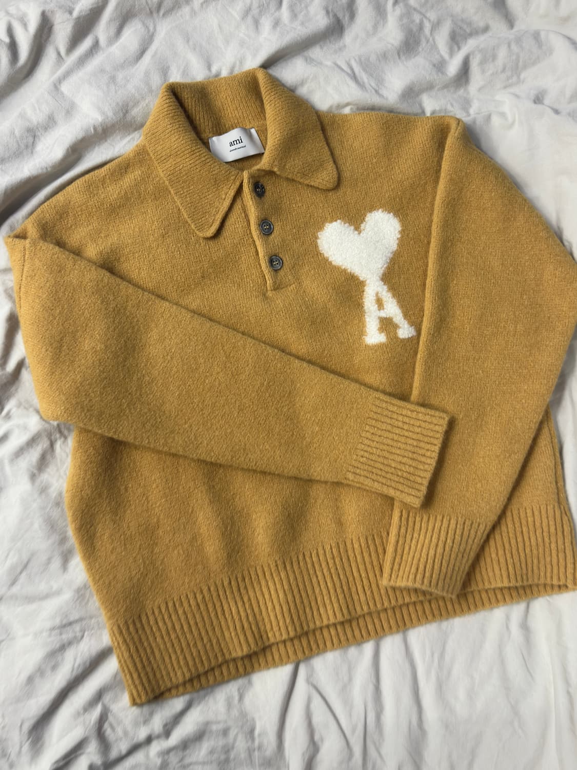 Ami De Coeur polo sweater mustard yellow 상품이미지2