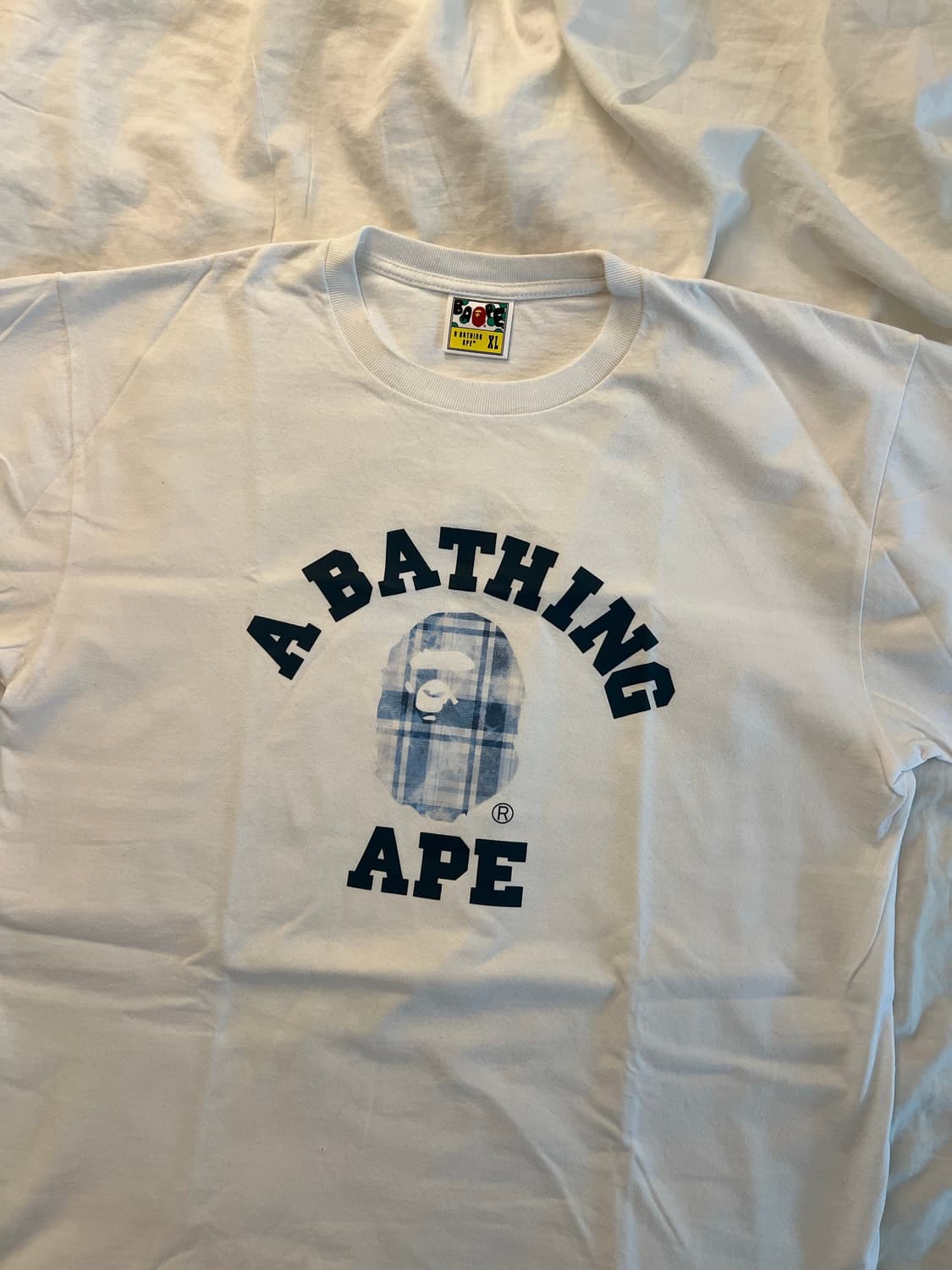 [크롭] 베이프 컬리지 로고 티셔츠 XL 상품이미지1