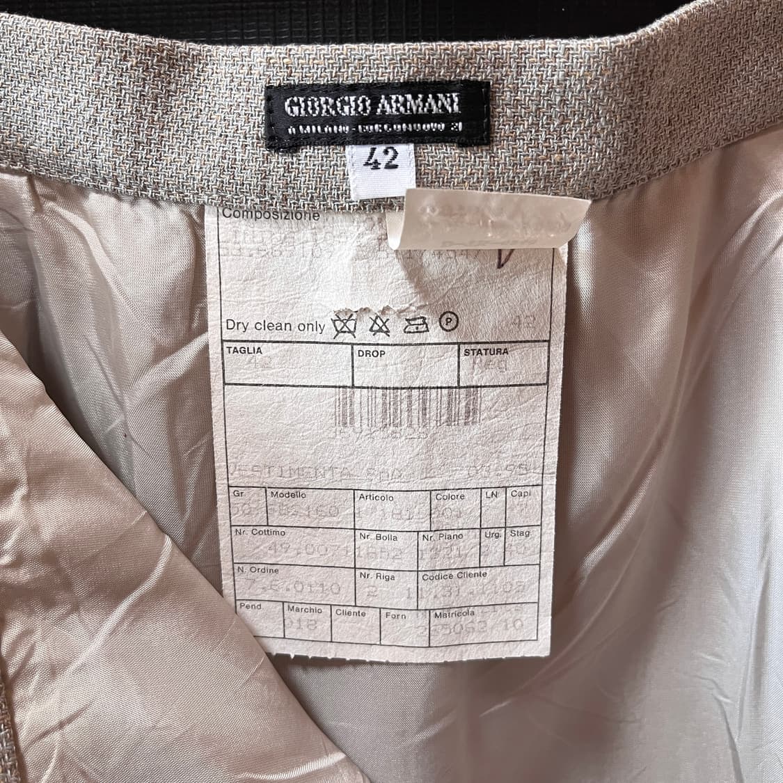 90s 조르지오 아르마니 S/S 테일러드 셋업 이테리 메이드 상품이미지10