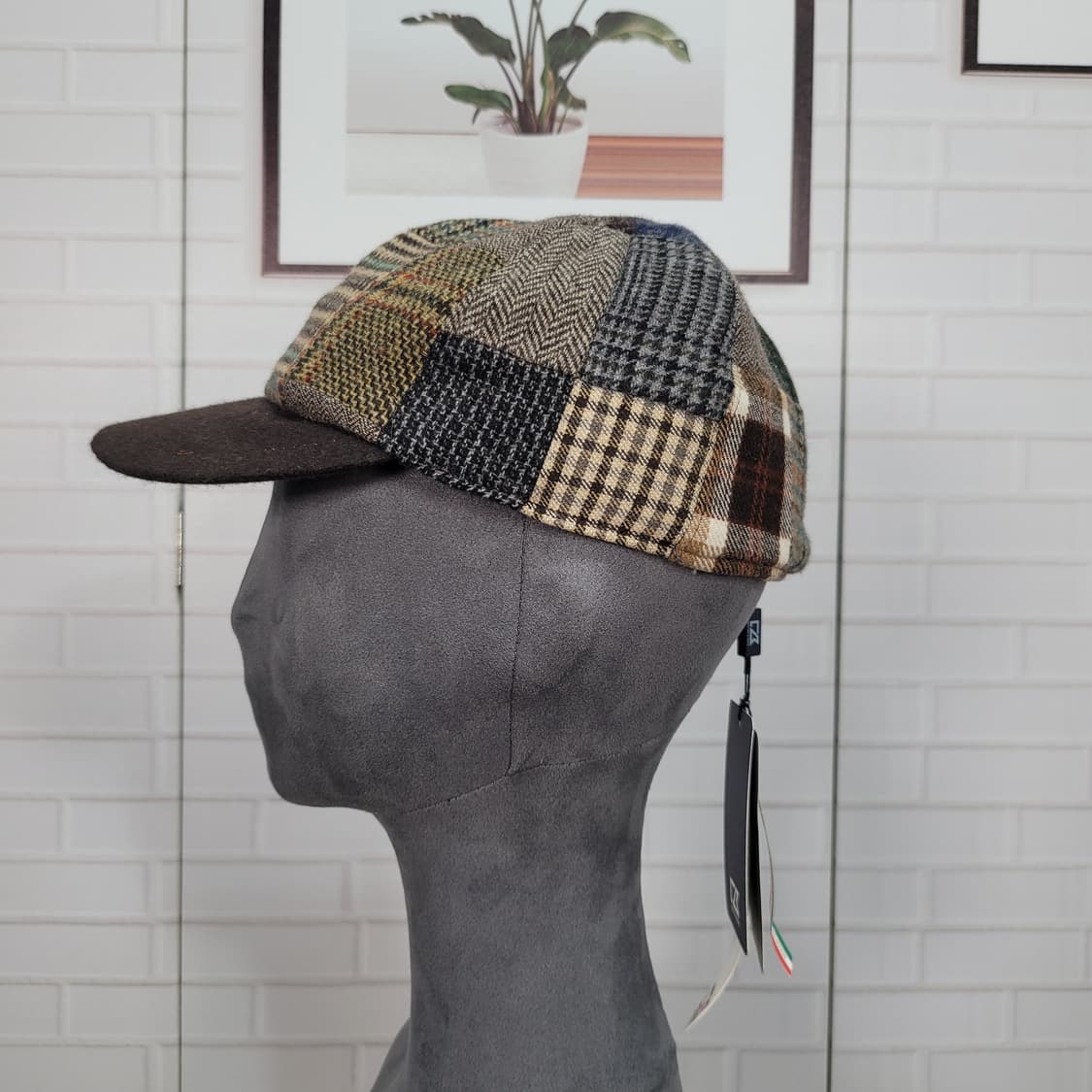 커터앤벅 80%모 체크 모자 볼캡 캡 Made in Italy 57사이즈 상품이미지3