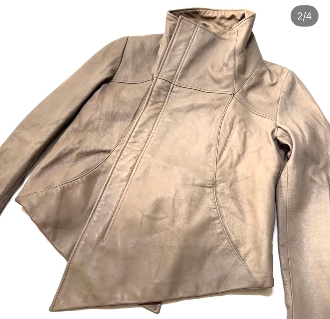 Haille - 하이넥 레더 자켓 상품이미지2