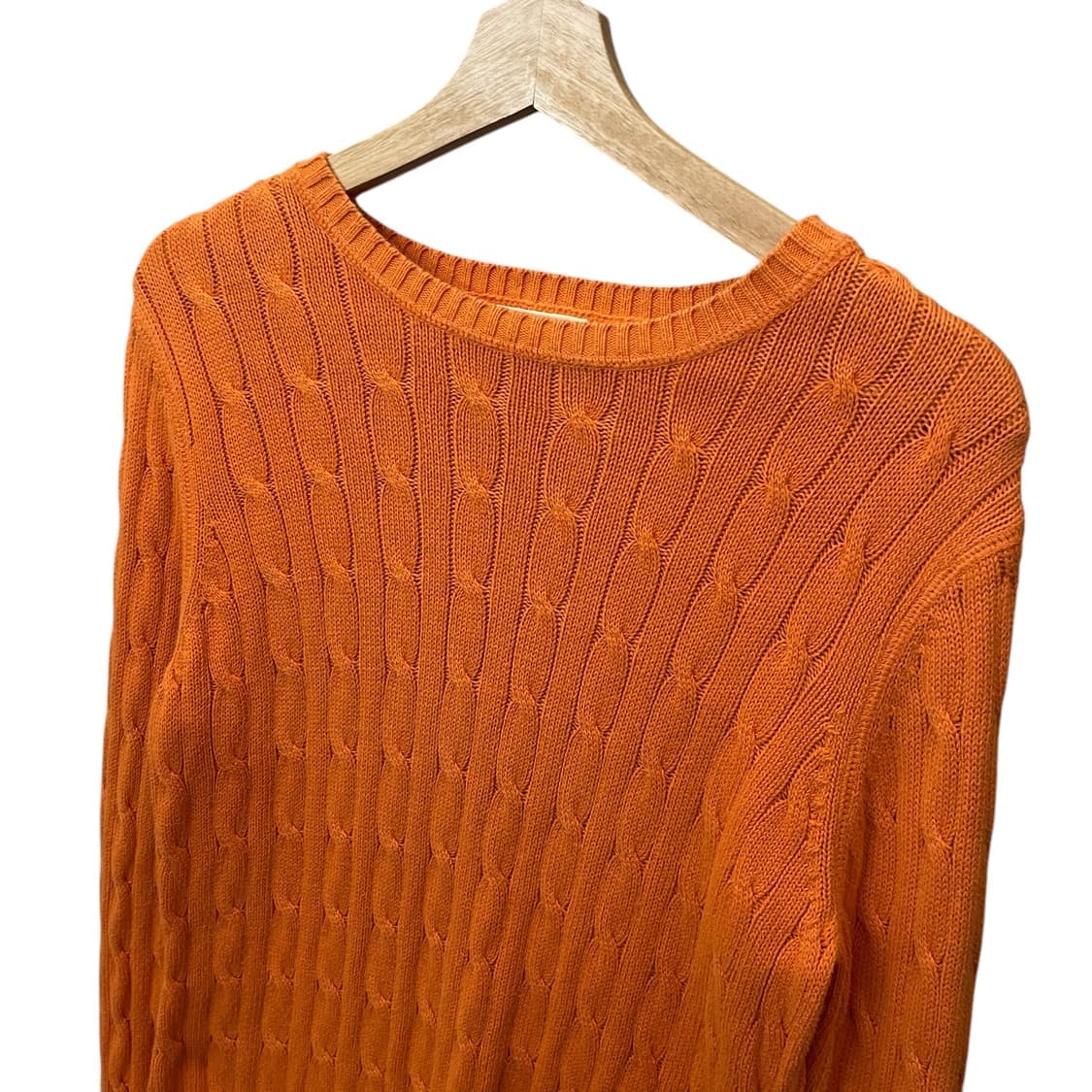 폴로 진스 오렌지 꽈배기 베이직 코튼 니트 상품이미지3