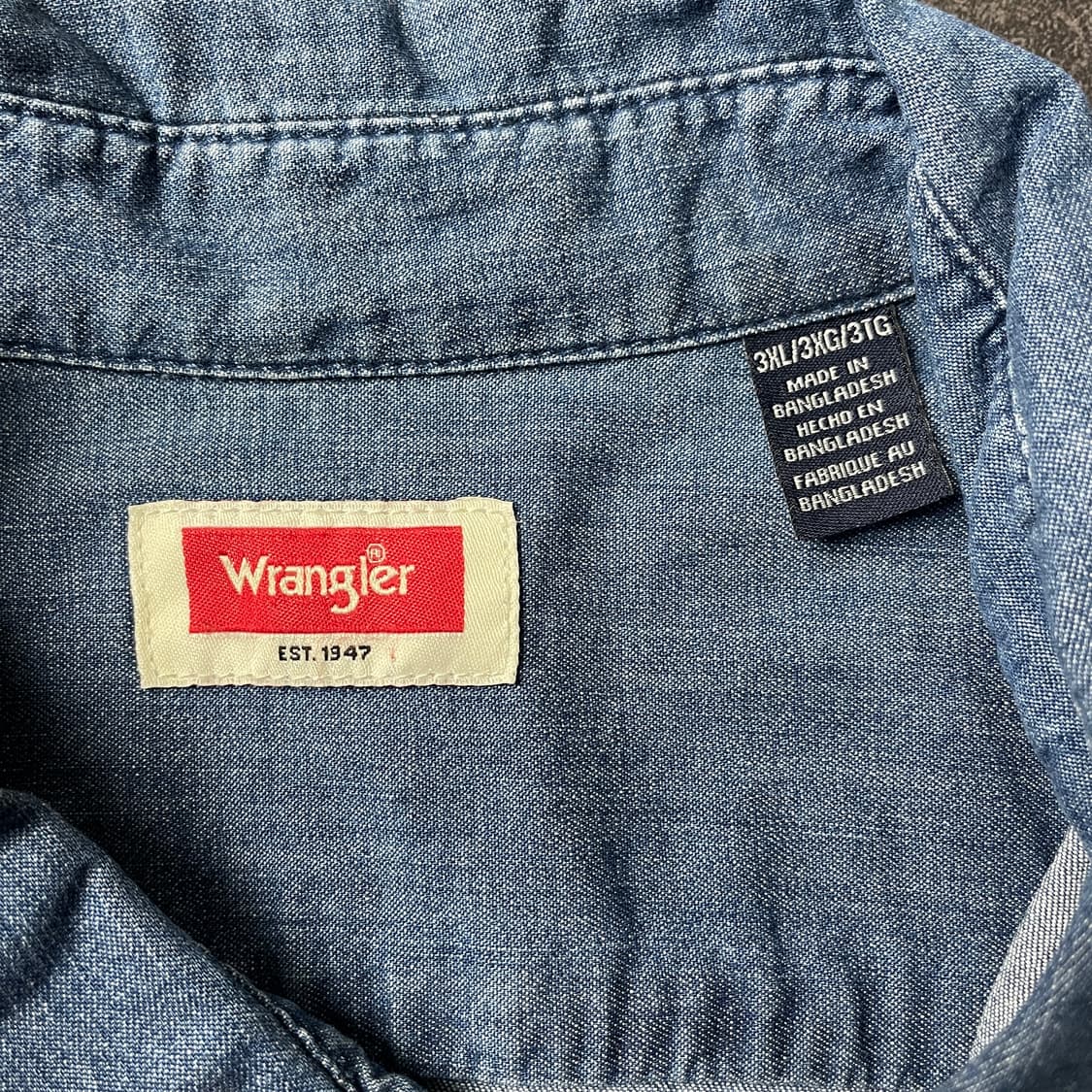 WRANGLER  랭글러 빈티지 플랩포켓 데님 코튼 셔츠 A00485 상품이미지9