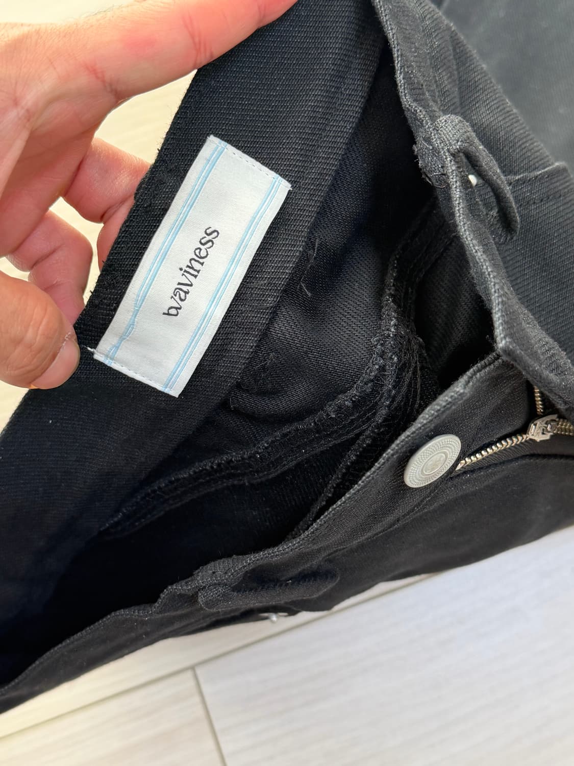 웨이비니스 아가일 플레어팬츠 블랙 (1) 상품이미지2