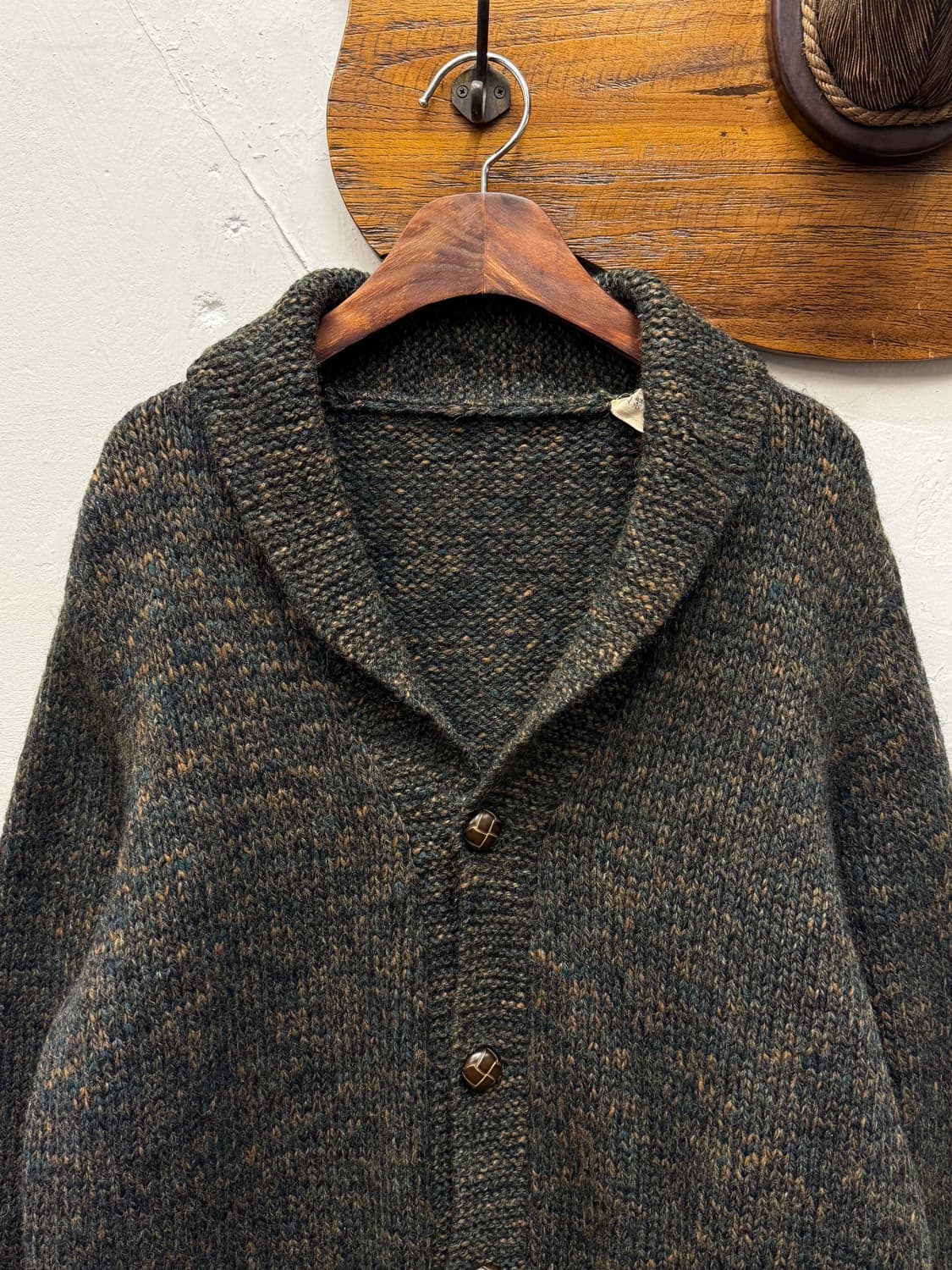 80-90s Vintage Wool Shawl Collar Knit Ca 상품이미지2