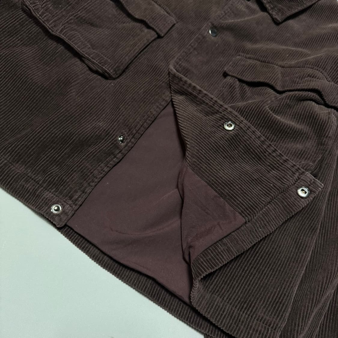 EMMA CLOTHES 브라운컬러 코듀로이 스냅버튼 블루종 자켓 상품이미지4