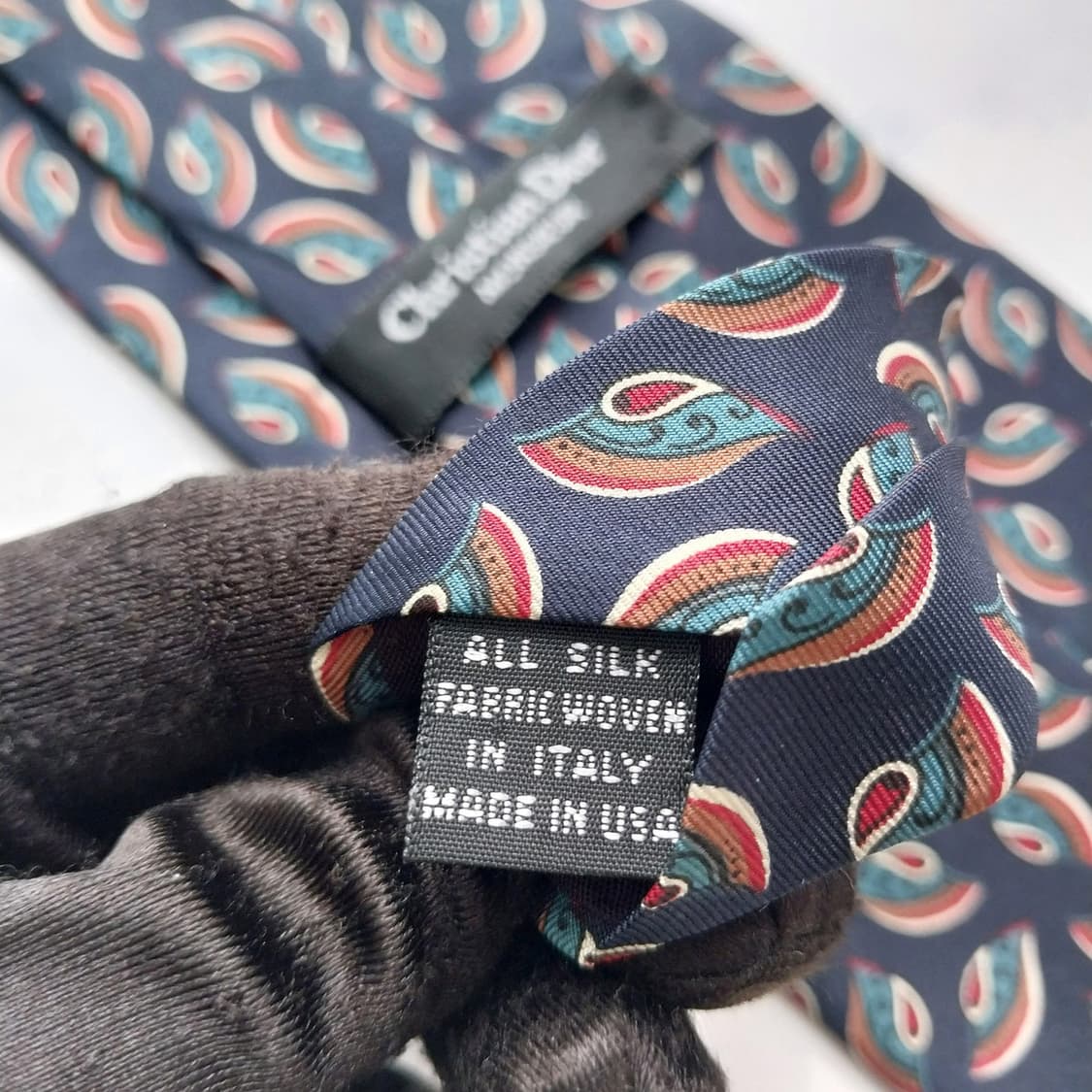 크리스찬 디올 실크 페이즐리 모티브 넥타이 9.7cm A+등급 K2192 상품이미지10