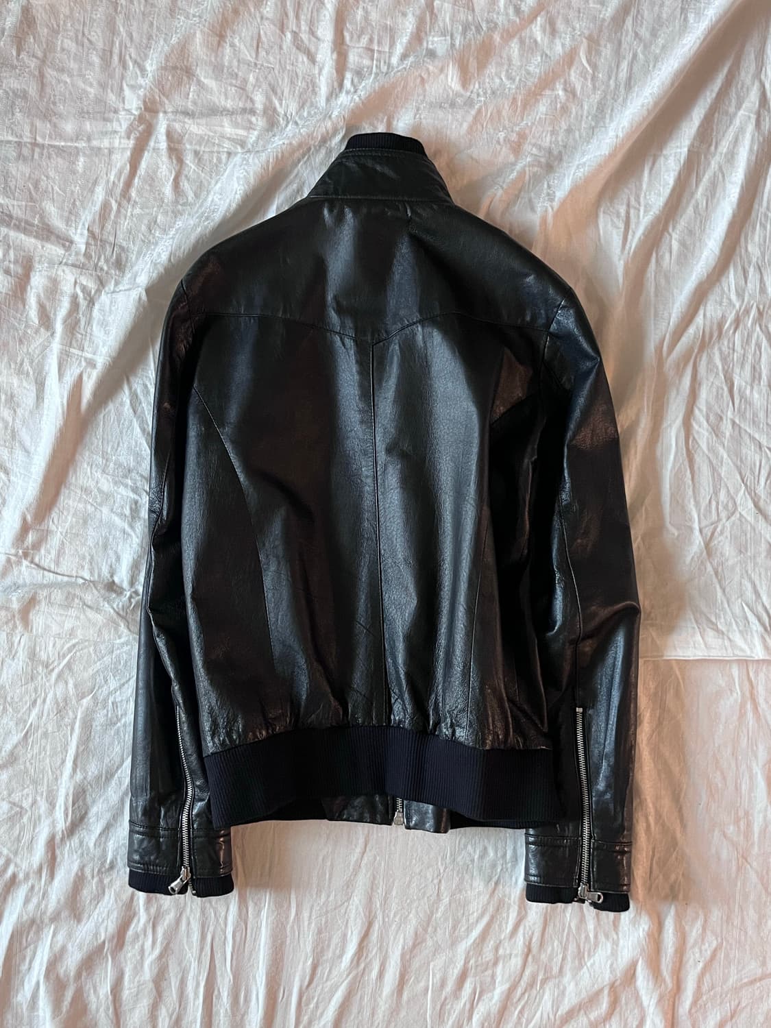 Jack Rose High Neck Leather Jacket 상품이미지5