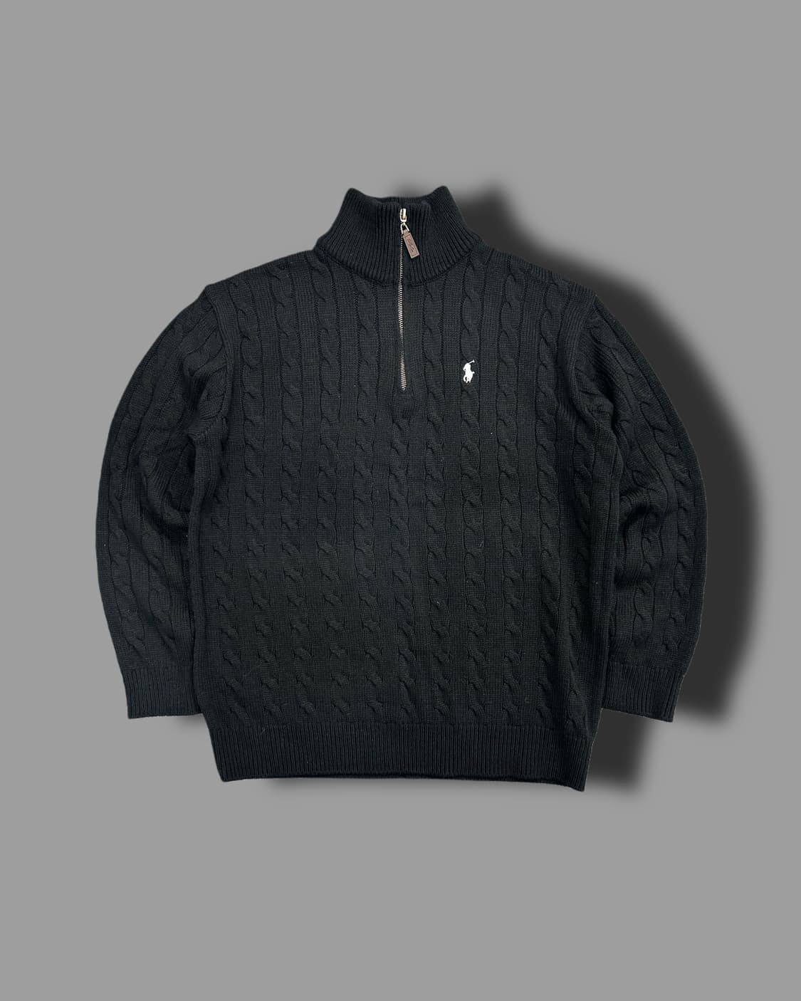 폴로 랄프로렌 블랙 케이블 니트 하프집업 L 상품이미지4