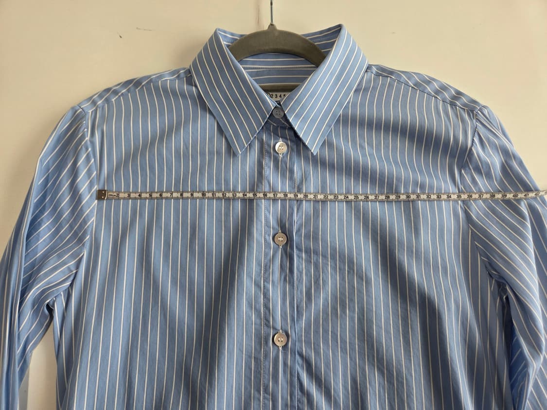 메종마르지엘라 스트라이프 셔츠 원피스 블루 38 상품이미지6