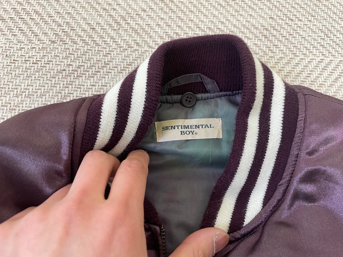 90s 빈티지 그라데이션 페이딩 바시티 새틴 자켓 J03985 상품이미지5