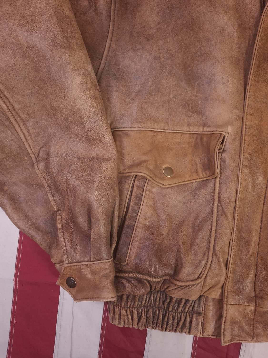 90's 일본판 리얼레더 밀리터리 항공자켓 상품이미지9