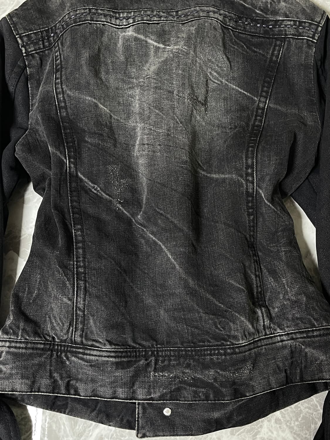 crack denim fur jacket 상품이미지8