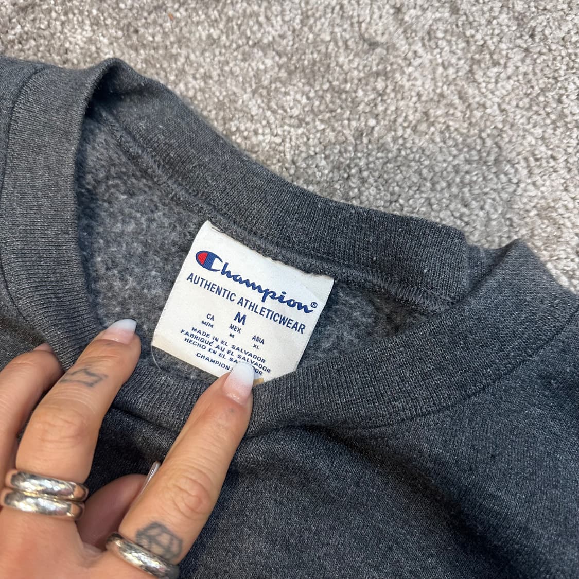 챔피온 다크그레이 워싱턴 컬리지 스웻M 상품이미지4