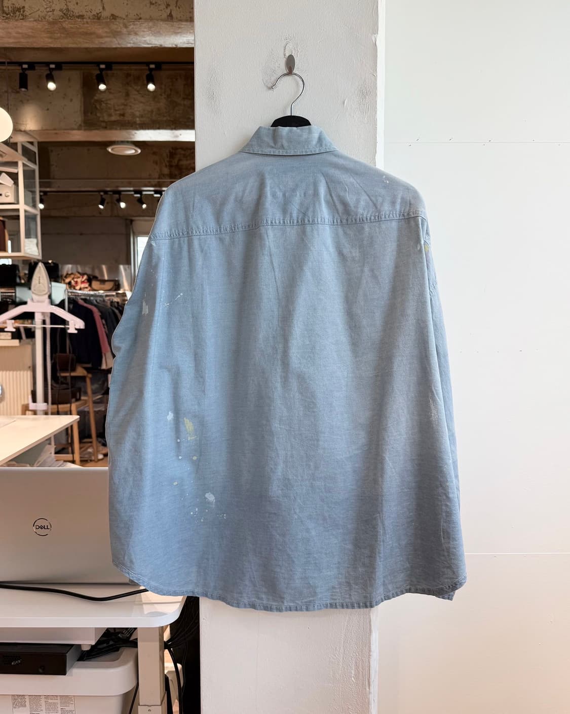 r13 데님 페인트 스플래터 샴브레이 셔츠 상품이미지8