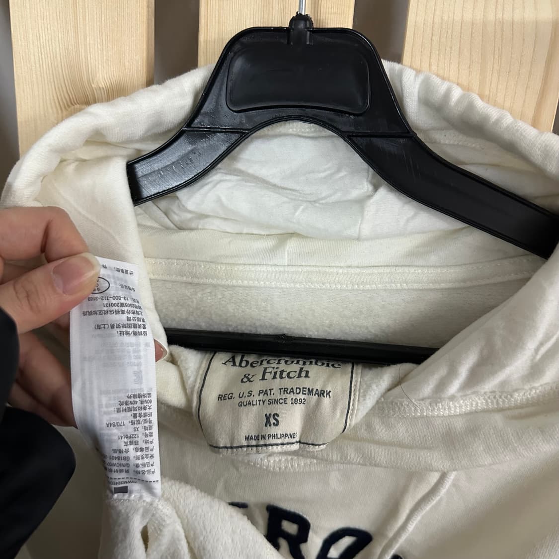 (M) 아베크롬비 화이트 후드티 상품이미지4