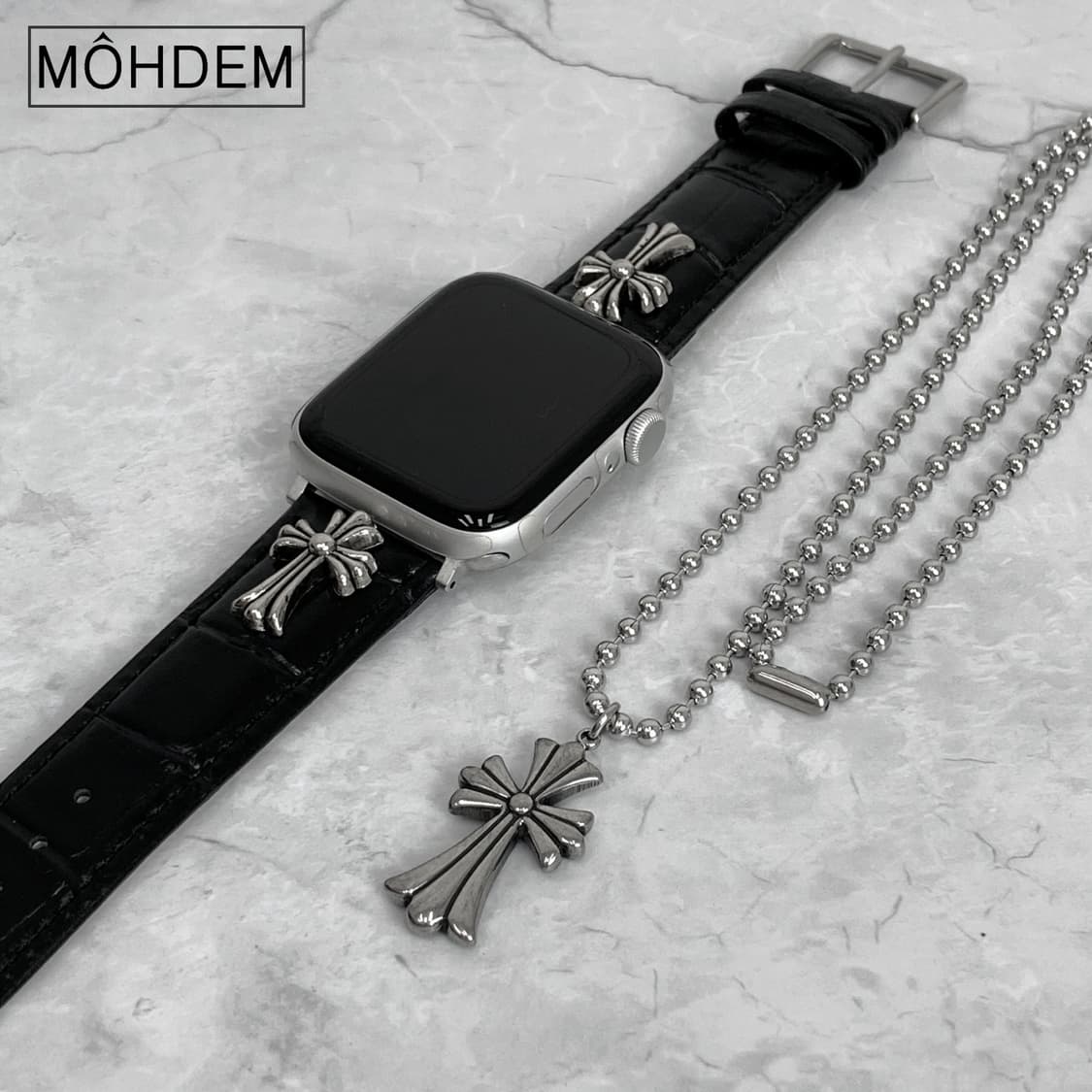 [Unisex] 크로스 크롬 체인 목걸이 상품이미지3