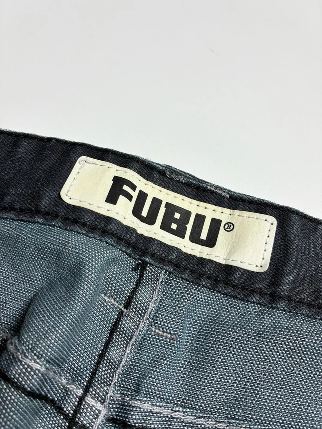 푸부 FUBU 12SS 흑청 워싱 7부 카펜터 데님 반바지 R1376 상품이미지8