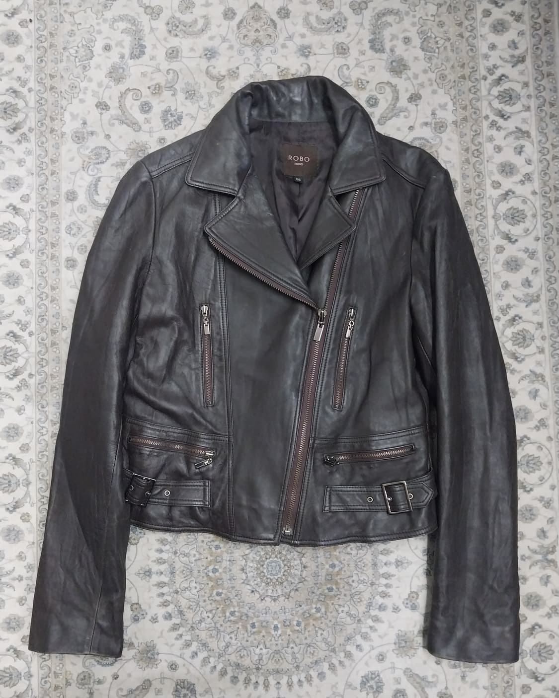 ROBO 가죽 라이더 자켓 브라운 66 (44반-55) 상품이미지1