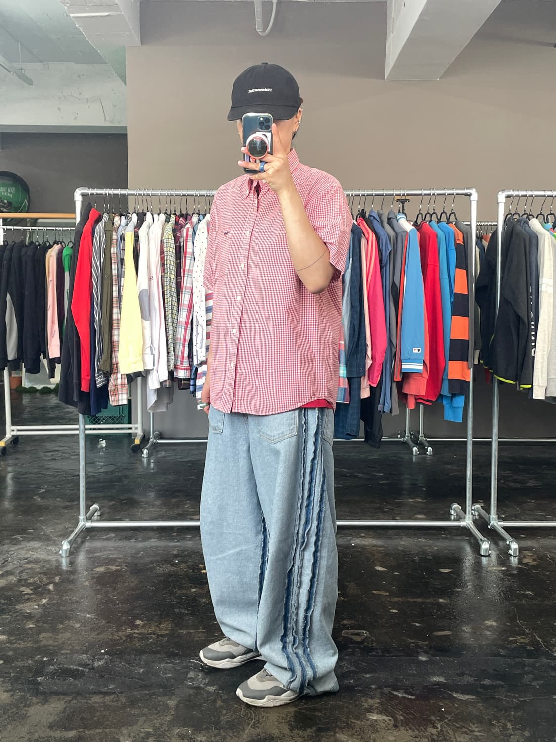 FILA 깅엄 체크 반팔 셔츠 상품이미지6