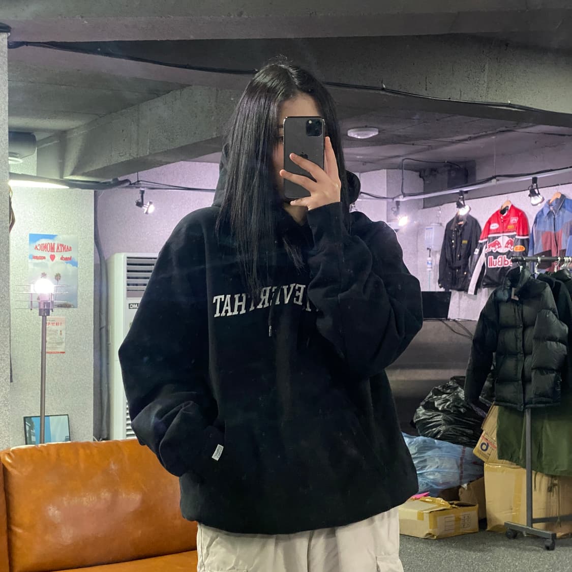 디스이즈네버댓 아치로고 블랙 후드티 B3435 상품이미지1